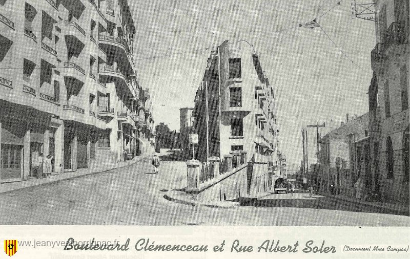 Tiaret Boulevard Clemenceau et rue Albert Soler.jpg - Boulevard Clémenceau et rue Albert Soler. (Photo Echo de l'Oranie)